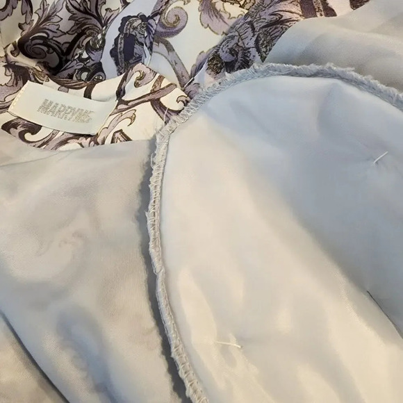 MARRY ME Vintage Women's Regal Shawl Satin Pencil Dress Size Medium Purple - Picture 11 of 15